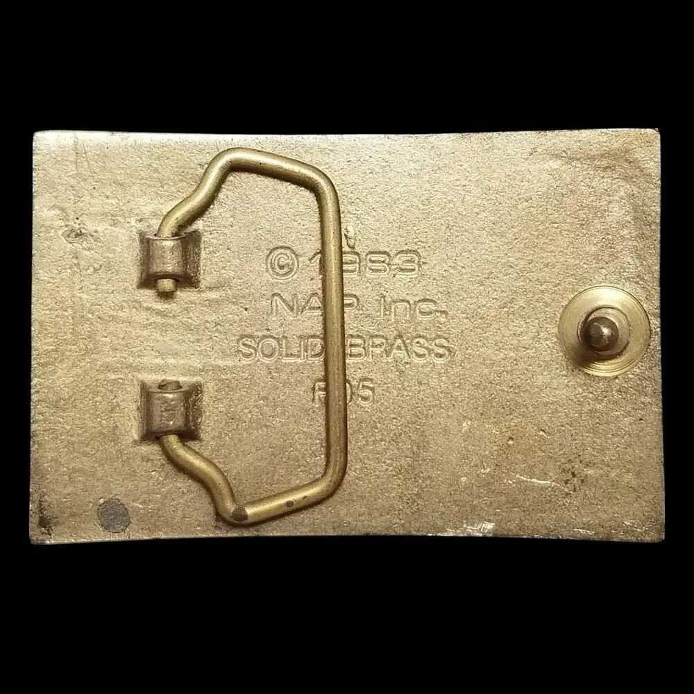 Vintage 1983 NAP Inc. Solid Brass Australian Flag‎ Belt Buckle